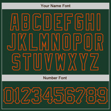 Load image into Gallery viewer, Custom Green Orange 3D Pattern Design Abstract Network Authentic Baseball Jersey