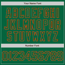 Load image into Gallery viewer, Custom Kelly Green Orange 3D Pattern Design Abstract Network Authentic Baseball Jersey