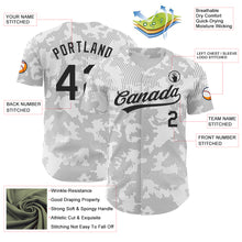 Load image into Gallery viewer, Custom White Black 3D Pattern Design Curve Lines Authentic Baseball Jersey