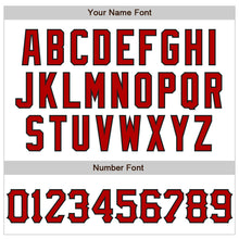 Laden Sie das Bild in den Galerie-Viewer, Custom White Red-Black 3D Pattern Design Curve Lines Authentic Baseball Jersey