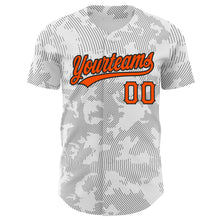 Load image into Gallery viewer, Custom White Orange-Black 3D Pattern Design Curve Lines Authentic Baseball Jersey