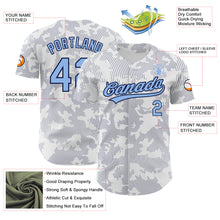 Load image into Gallery viewer, Custom White Light Blue-Navy 3D Pattern Design Curve Lines Authentic Baseball Jersey