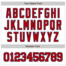 Загрузить изображение в средство просмотра галереи, Custom White Red-Navy 3D Pattern Design Curve Lines Authentic Baseball Jersey