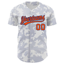 Load image into Gallery viewer, Custom White Orange-Royal 3D Pattern Design Curve Lines Authentic Baseball Jersey