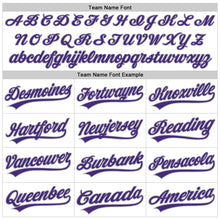 Load image into Gallery viewer, Custom White Purple-Gray 3D Pattern Design Curve Lines Authentic Baseball Jersey