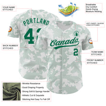 Load image into Gallery viewer, Custom White Kelly Green 3D Pattern Design Curve Lines Authentic Baseball Jersey