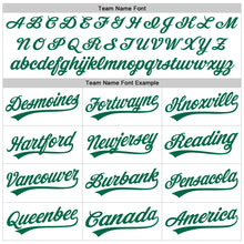 Load image into Gallery viewer, Custom White Kelly Green 3D Pattern Design Curve Lines Authentic Baseball Jersey