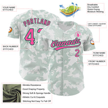 Load image into Gallery viewer, Custom White Pink-Kelly Green 3D Pattern Design Curve Lines Authentic Baseball Jersey