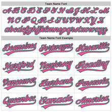 Load image into Gallery viewer, Custom White Pink-Kelly Green 3D Pattern Design Curve Lines Authentic Baseball Jersey
