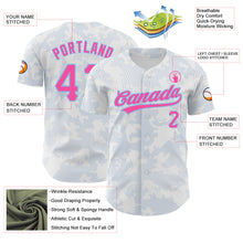 Load image into Gallery viewer, Custom White Pink-Light Blue 3D Pattern Design Curve Lines Authentic Baseball Jersey