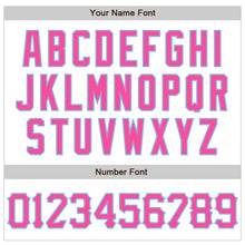 Load image into Gallery viewer, Custom White Pink-Light Blue 3D Pattern Design Curve Lines Authentic Baseball Jersey