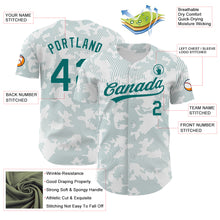 Load image into Gallery viewer, Custom White Teal 3D Pattern Design Curve Lines Authentic Baseball Jersey