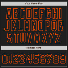 Load image into Gallery viewer, Custom Black Orange 3D Pattern Design Curve Lines Authentic Baseball Jersey