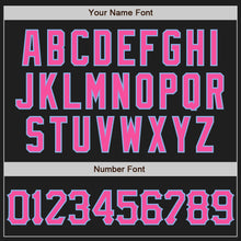 Load image into Gallery viewer, Custom Black Pink-Light Blue 3D Pattern Design Curve Lines Authentic Baseball Jersey