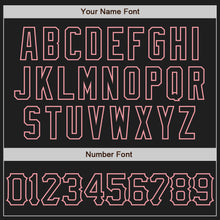 Load image into Gallery viewer, Custom Black Medium Pink 3D Pattern Design Curve Lines Authentic Baseball Jersey