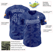 Load image into Gallery viewer, Custom Royal White 3D Pattern Design Curve Lines Authentic Baseball Jersey