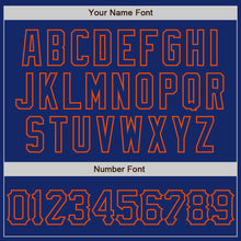 Load image into Gallery viewer, Custom Royal Orange 3D Pattern Design Curve Lines Authentic Baseball Jersey