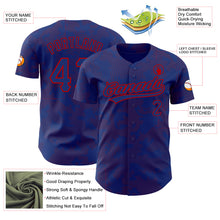 Load image into Gallery viewer, Custom Royal Red 3D Pattern Design Curve Lines Authentic Baseball Jersey
