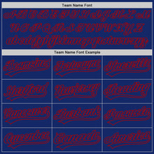 Load image into Gallery viewer, Custom Royal Red 3D Pattern Design Curve Lines Authentic Baseball Jersey