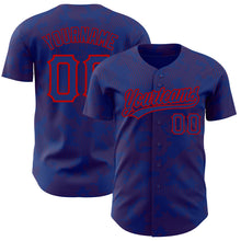 Load image into Gallery viewer, Custom Royal Red 3D Pattern Design Curve Lines Authentic Baseball Jersey
