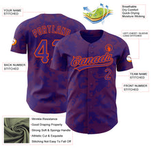 Load image into Gallery viewer, Custom Purple Orange 3D Pattern Design Curve Lines Authentic Baseball Jersey