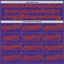 Load image into Gallery viewer, Custom Purple Orange 3D Pattern Design Curve Lines Authentic Baseball Jersey