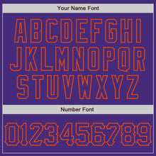 Load image into Gallery viewer, Custom Purple Orange 3D Pattern Design Curve Lines Authentic Baseball Jersey