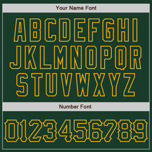 Load image into Gallery viewer, Custom Green Gold 3D Pattern Design Curve Lines Authentic Baseball Jersey