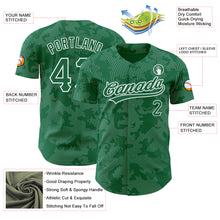 Load image into Gallery viewer, Custom Kelly Green White 3D Pattern Design Curve Lines Authentic Baseball Jersey