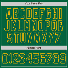 Load image into Gallery viewer, Custom Kelly Green Gold 3D Pattern Design Curve Lines Authentic Baseball Jersey