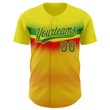 Charger l'image dans la galerie, Custom Yellow Kelly Green 3D Pattern Design Abstract Vibe Dots Authentic Baseball Jersey