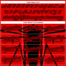 Load image into Gallery viewer, Custom Red Black 3D Pattern Design Side Sharp Edges Authentic Baseball Jersey