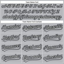 Load image into Gallery viewer, Custom Gray Black 3D Pattern Design Side Stripes Authentic Baseball Jersey