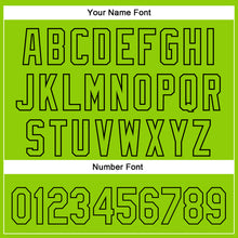 Load image into Gallery viewer, Custom Neon Green Black 3D Pattern Design Side Stripes Authentic Baseball Jersey