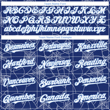 Charger l'image dans la galerie, Custom Royal White-Light Blue 3D Pattern Design Spider Web Authentic Baseball Jersey
