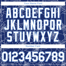 Charger l'image dans la galerie, Custom Royal White-Light Blue 3D Pattern Design Spider Web Authentic Baseball Jersey