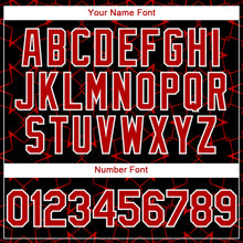Charger l'image dans la galerie, Custom Black Red-White 3D Pattern Design Star Lines Authentic Baseball Jersey
