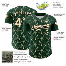 Charger l'image dans la galerie, Custom Green Cream-Black 3D Pattern Design Star Lines Authentic Baseball Jersey