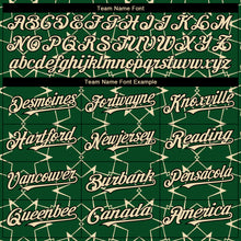 Charger l'image dans la galerie, Custom Green Cream-Black 3D Pattern Design Star Lines Authentic Baseball Jersey