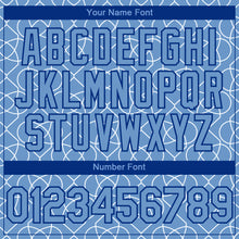 Load image into Gallery viewer, Custom Light Blue Black-White 3D Pattern Design Arabesque Shape Authentic Baseball Jersey