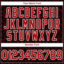 Laden Sie das Bild in den Galerie-Viewer, Custom Black Red-White 3D Pattern Design Arabesque Shape Authentic Baseball Jersey