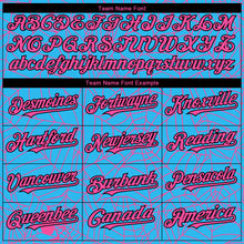 Load image into Gallery viewer, Custom Sky Blue Pink-Black 3D Pattern Design Spider Web Authentic Baseball Jersey