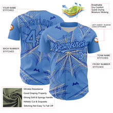 Charger l'image dans la galerie, Custom Light Blue Cream-Royal 3D Pattern Design Spider Web Authentic Baseball Jersey