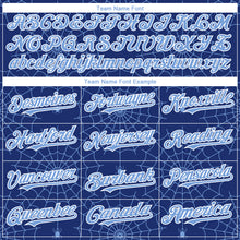 Load image into Gallery viewer, Custom Royal Light Blue-White 3D Pattern Design Spider Web Authentic Baseball Jersey