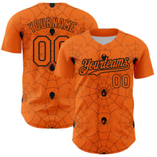 Charger l'image dans la galerie, Custom Bay Orange Black 3D Pattern Design Spider Web Authentic Baseball Jersey