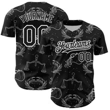 Загрузить изображение в средство просмотра галереи, Custom Black White 3D Pattern Design Zodiac Authentic Baseball Jersey