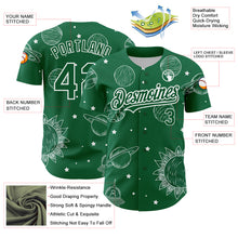 Load image into Gallery viewer, Custom Kelly Green White 3D Pattern Design Planets Authentic Baseball Jersey