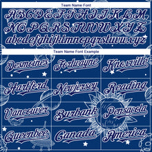 Load image into Gallery viewer, Custom Royal White 3D Pattern Design Planets Authentic Baseball Jersey