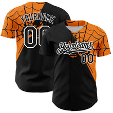 Charger l'image dans la galerie, Custom Black Bay Orange-White 3D Pattern Design Spider Web Authentic Baseball Jersey