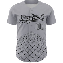 Charger l'image dans la galerie, Custom Gray Black 3D Pattern Design Geometric Grid Authentic Baseball Jersey